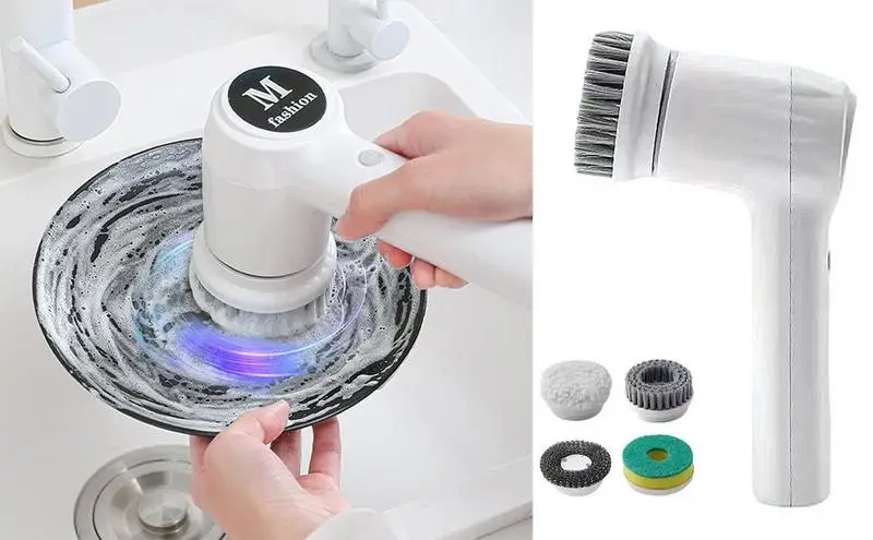 

Wireless Electric Cleaning Brush Fast Charging Brush with Replaceable Heads Waterproof 1200mAh Battery Dish washing scrubber