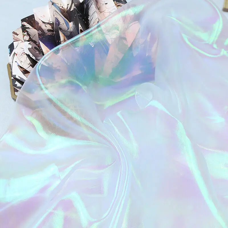 150 см цветная блестящая градиентная ткань из органзы прозрачная вуаль