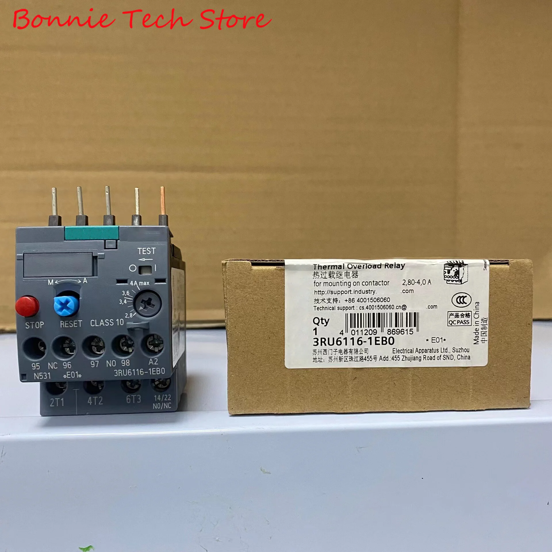 

3RU6116-1EB0 for Siemens Thermal Overload Relay 2.8...4.0 A size S00, class 10, for motor protection