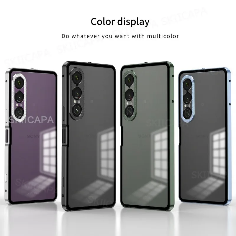Противоударный металлический чехол для телефона Sony Xperia 1 V II с металлическим каркасом из алюминиевого сплава, жесткий матовый бампер, чехол для Xperia 1 VI 1 V (art.: 3920cf7940919) - 3920cf7940919