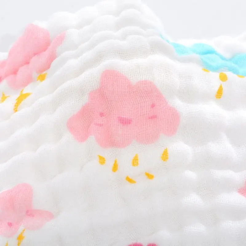 

10 Pcs/Set Baby Muslin Washcloth with Printed Design Newborn Handkerchief Feeding Saliva Towels Cotton Gauze Infant Face Towel