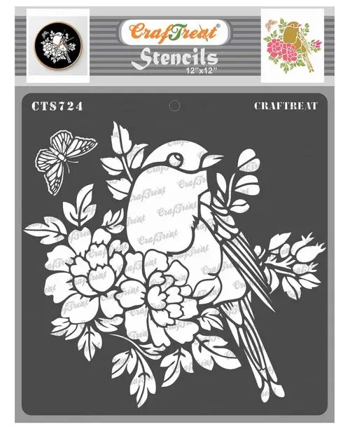 

Flower Bird Stencil For Diy Scrapbooking Photo Album Embossing Decorative Diy Paper Cards 2021 New Arrive