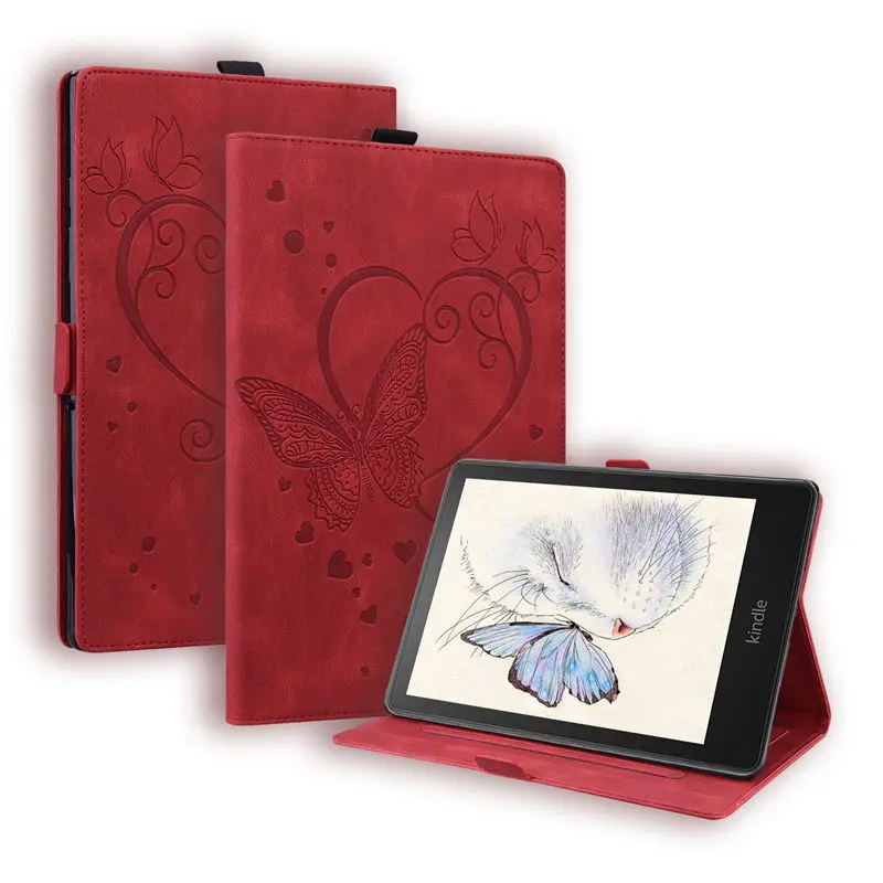 

Butterfly Embossed Smart Cover Case with Card Slot For Amazon Kindle Paperwhite 5 2021 11th Generation 6.8" eBook Magnetic Funda