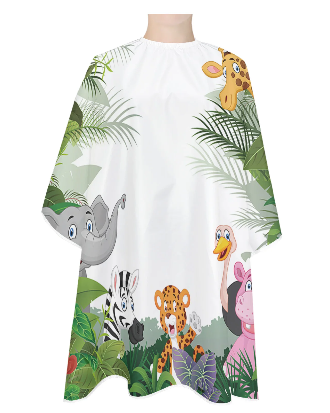 

Водонепроницаемый Фартук для парикмахера, салонный аксессуар с животными джунглей, жирафом, слоном