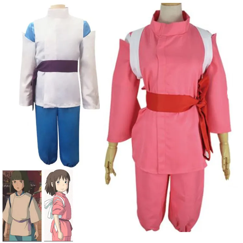 

Аниме Spirited Away Огино чихиро Nigihayami Kohakunushi косплей костюм куртка брюки пояс Kawaii мужской женский костюм на Хэллоуин
