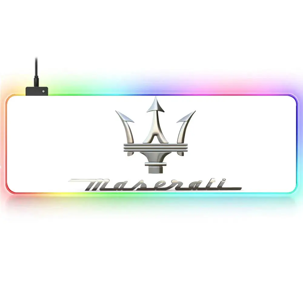 M-Maseratie-es MAISTO Mouse Pad RGB Large Gaming Non-slip Rubber Base Keyboard Extra Luminous LED