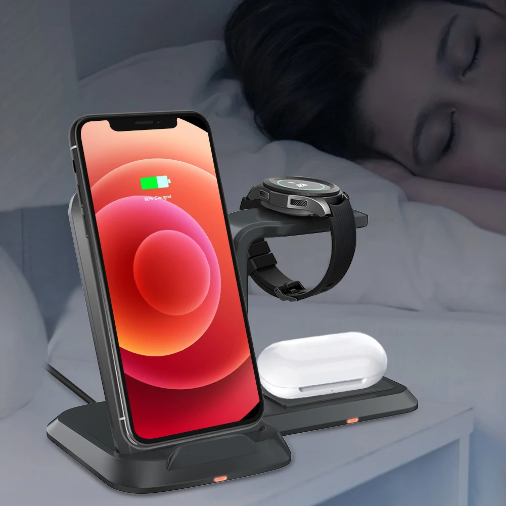 3 in 1 Wireless Charger Dock Station for Samsung S22 Ultra S21 S20 S10 Note 20 10 9 Wireless Chargers for Samsung Galaxy Watch 4