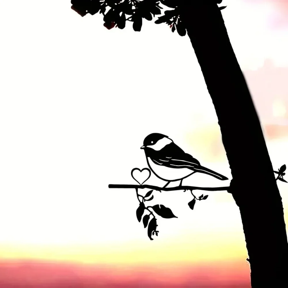 Декоративная металлическая стена с силуэтом птицы на ветке для дома сада двора