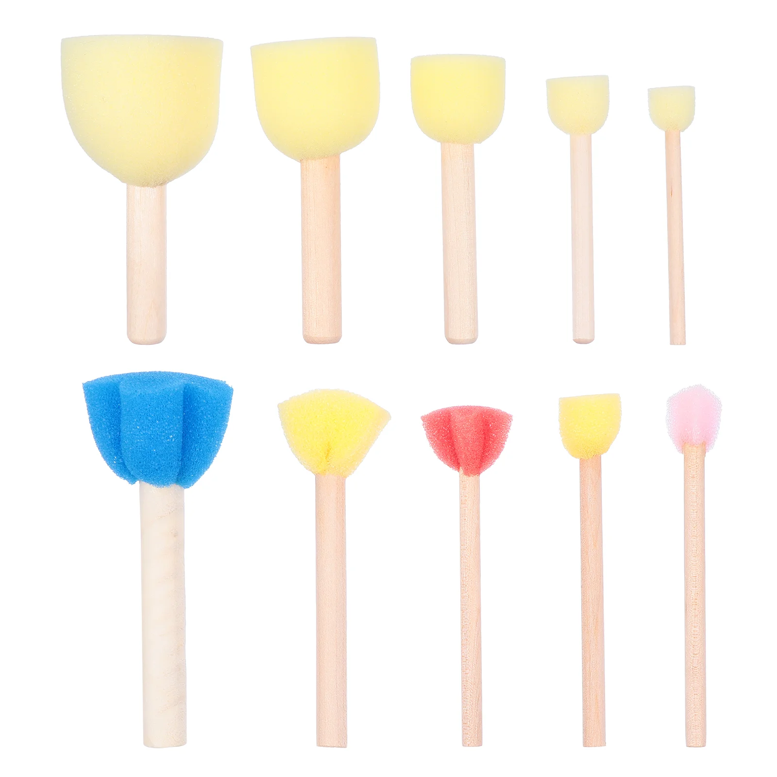 

10 Pcs Paint Brush Painting Sponge Kids Toddlers Tool Drawing Face Stencil Doodle Brushes
