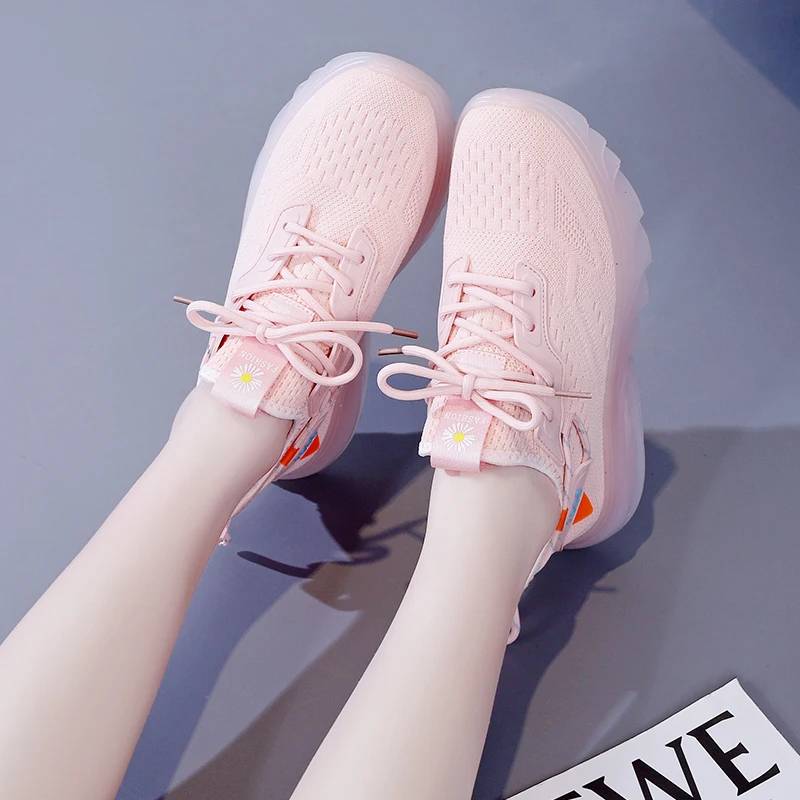 

Новинка Женская Летающая тканая дышащая и удобная спортивная повседневная обувь для бега модная женская Изысканная повседневная обувь