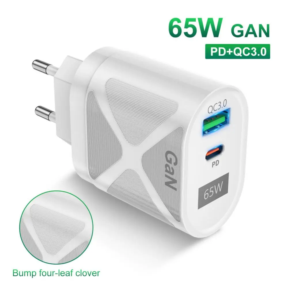 

65w Gan Wall Charger 65w Fast Charger Fast Charging Pd 65w Gan Type C Usb Fast Charger Portable Charging Adapters Qc 3.0 Kr