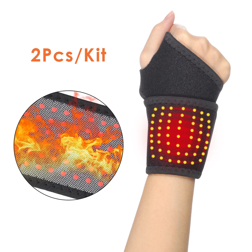 

2 Pcs Self-Heating Hot Compression Wrist Protection Hand Joint Physical Therapy Breathable Sports Weightlifting Climbing Wrist