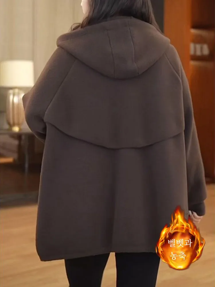 Осень-зима 2024 новая женская верхняя одежда популярный утолщенный топ с капюшоном