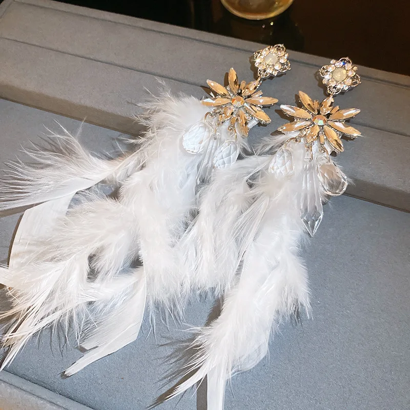 NISHIZAWA серьги с перьями в виде ромба и бриллиантов модные темпераментные для