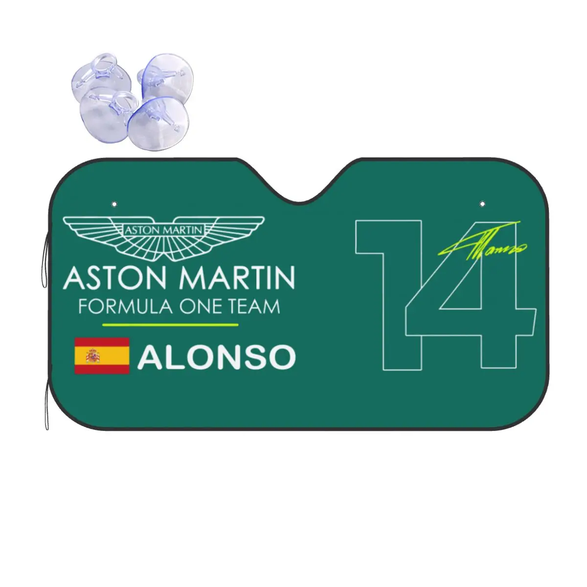 

F1 Aston Martin Spain Racer Fernando Alonso Novelty Windshield Sunshade 76x140cm Foils Car Window Windscreen Cover Car-styling