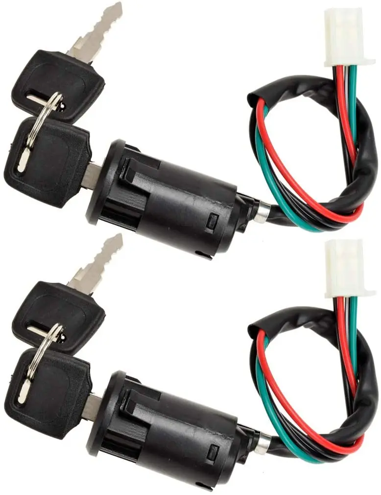 

4 Pin Ignition Key Switch Set for 50cc 70cc 90cc 110cc 125cc 150cc 250cc ATV Dirt Bike Quad Pack of 2