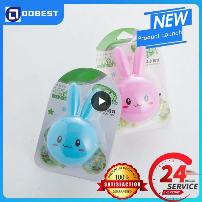 

1~8PCS Colors LED Cartoon Cute Rabbit Night Lamp Switch ON/OFF Wall Light AC110-220V US Plug Bedside Lamp For Children Kids Baby