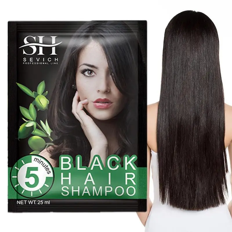 

10pcs Temporary Instant Hair Dye Maintain For Men And Women Black Hair Dye Shampoo Natural Ingredients Black Color Easy To Use