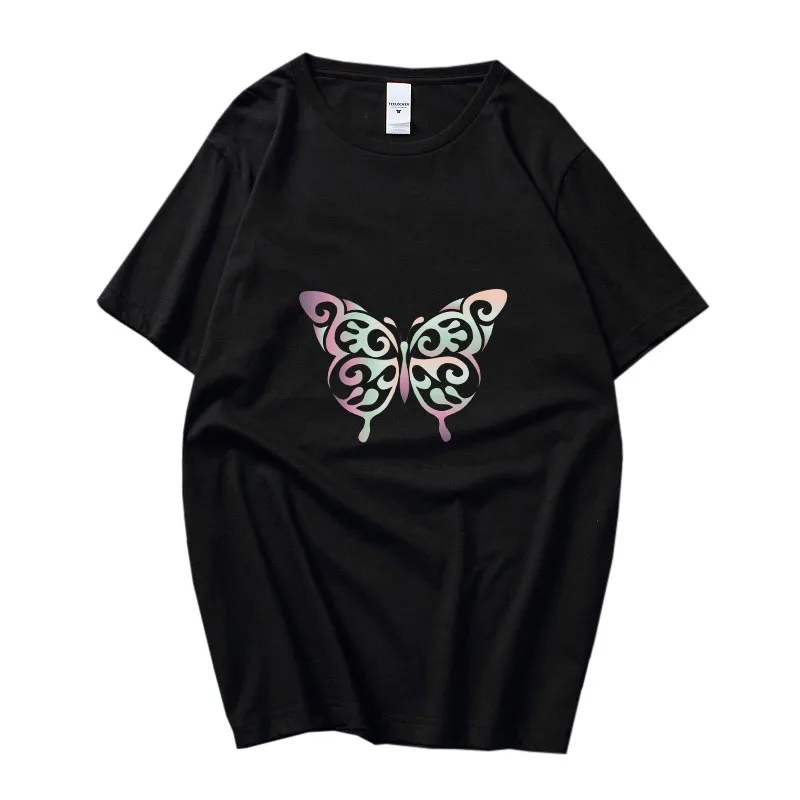 

Color Butterfly Classic Essential T-Shirt Graphic T Shirt Oversized Men Cotton T-Shirt Hip Hop Loose Tees Black Tshirt Hipster