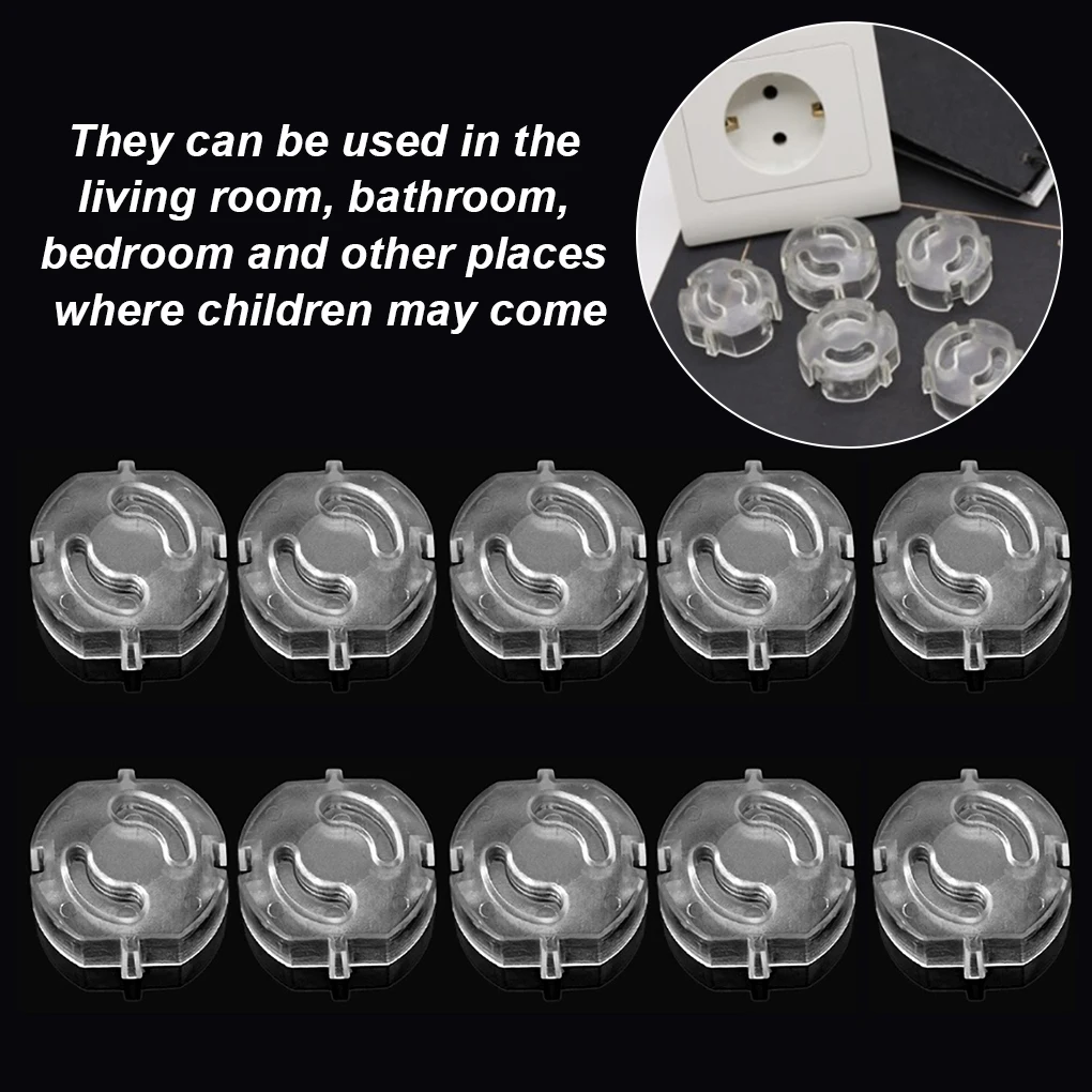 

10pcs Child Safety Electrical Outlet Cover EU Plugs for Power Socket Guard Baby Protection Anti Electric Shock Rotate Protector