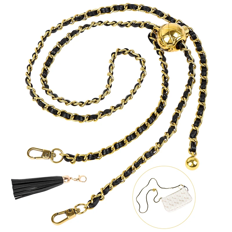 

Adjustable Gold Bead Ball Bag Chain All-match Replacement Long Crossbody Shoulder Bag Strap Handbag Female Handle Belt Bag Parts