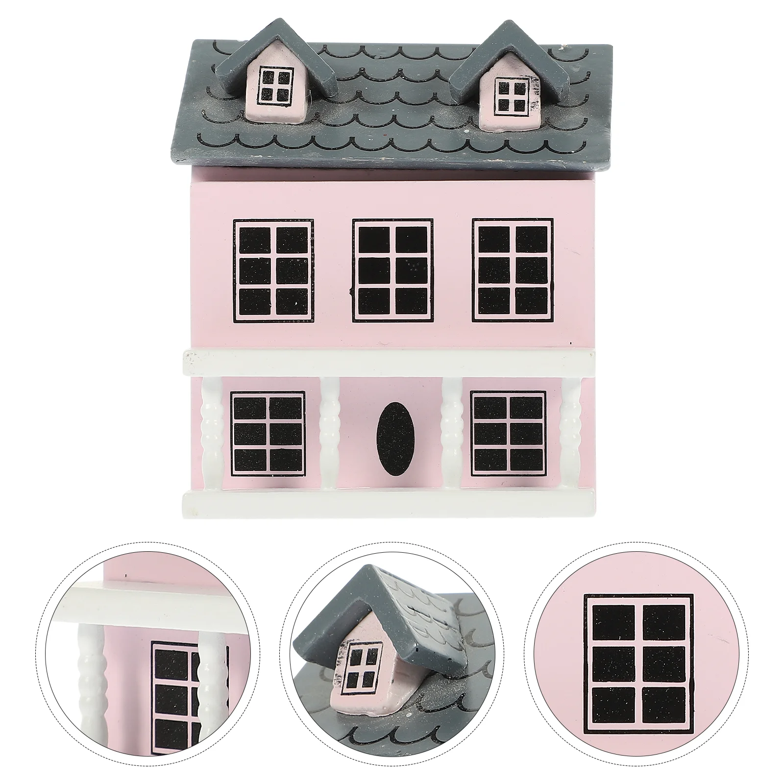 

Wood Villa Mini Craft Miniature Landscaping Prop Wooden Model Tiny House Decor Landscape Micro-landscape Ornament Furniture