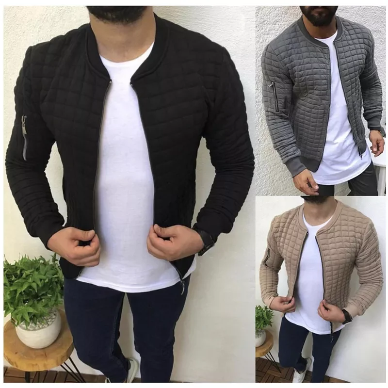 

Бесплатная доставка, мужские толстовки на молнии, повседневные мужские куртки с воротником-стойкой и капюшоном, модные мужские тонкие толс...