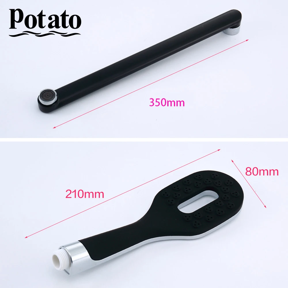 potato bathroom faucets modern new products black or white dual control of cold and hot water with shower head p22322 free global shipping