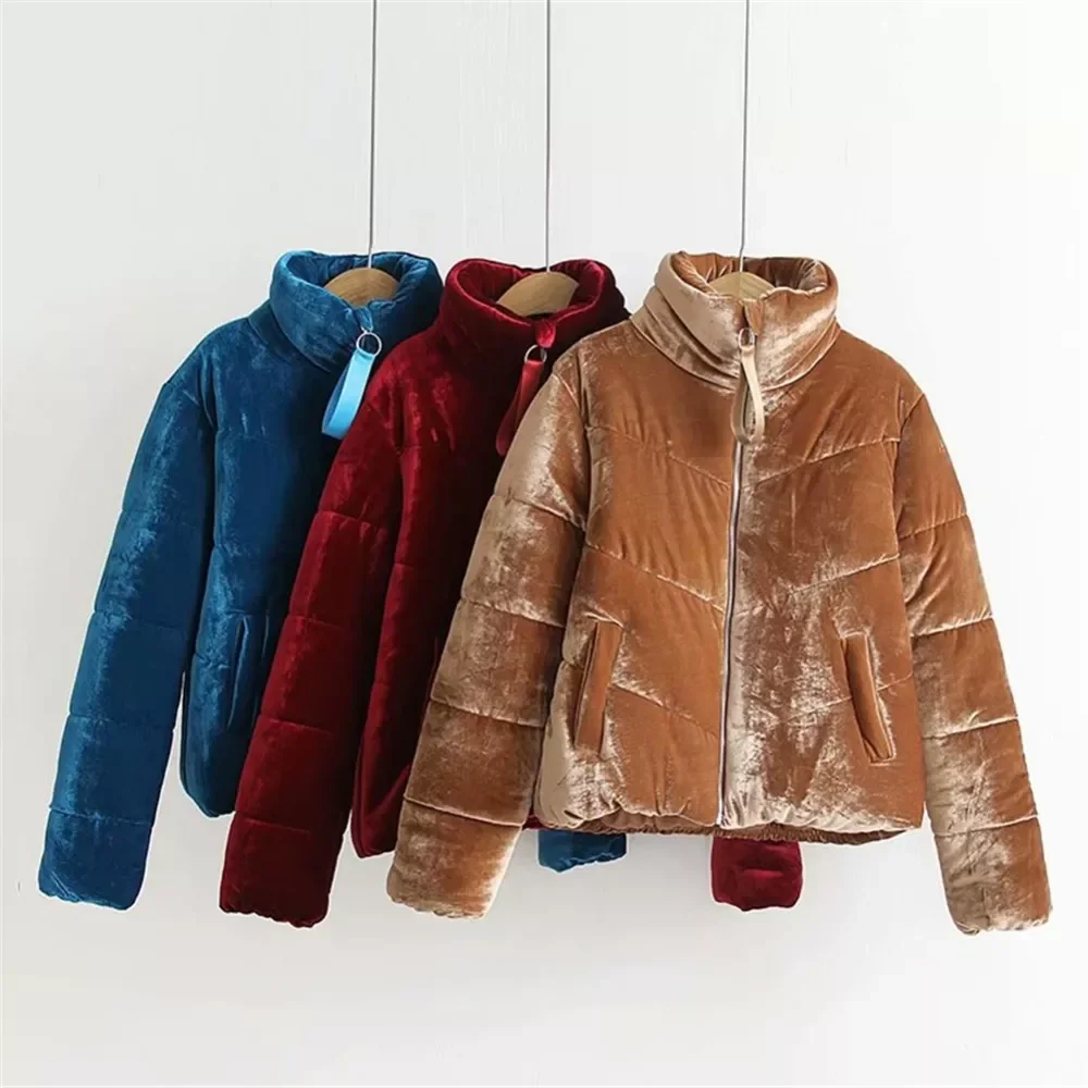 New2022 Woman Winter Coat 2021 New Velvet Thick Parka Solid Stand Collar Outwear For Female Causal Winter Parka Women Coats