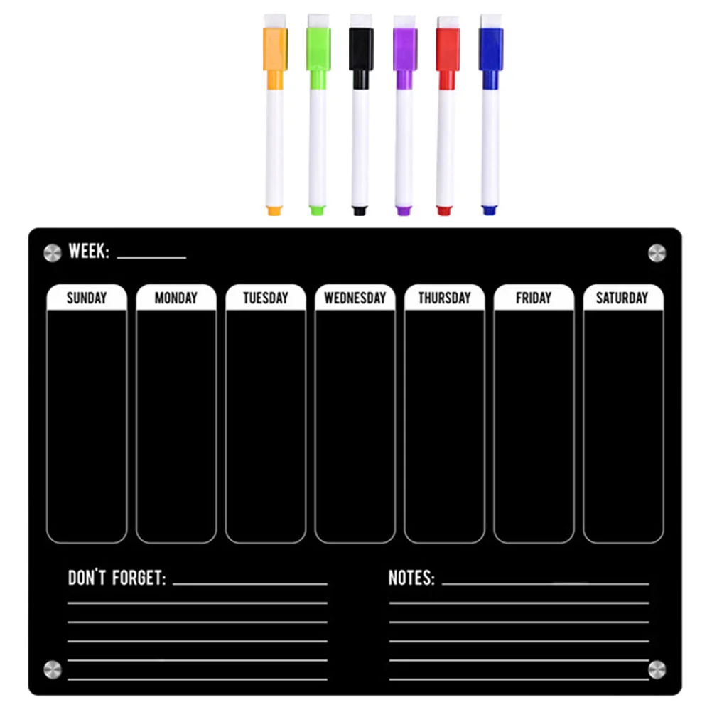

Refrigerator Weekly Fridge Board Dry Erase Small Do List Magnet Acrylic Magnetic