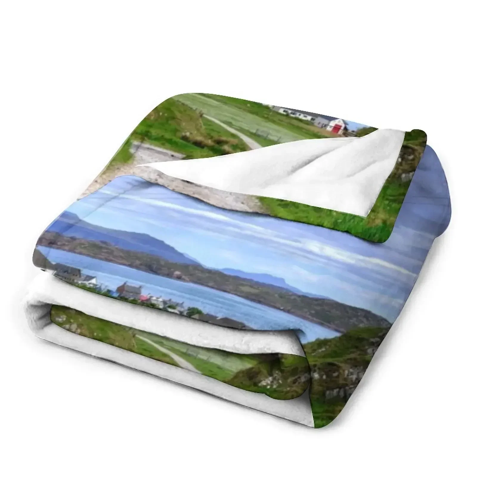 Baile Mor Isle of Iona Inner Hebrides Scotland Плед Диван Пледы и пледы Одеяла