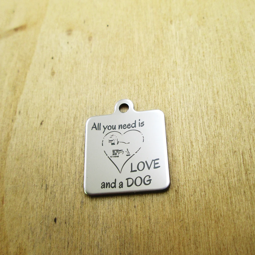 20 шт./партия подвески из нержавеющей стали с лазерной гравировкой