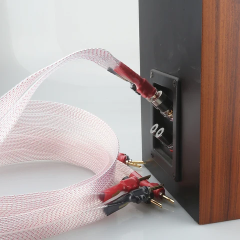 Акустический кабель Nordost Valhalla, посеребренный плоский ремень OFC с зубчатым твердым BFA Banana