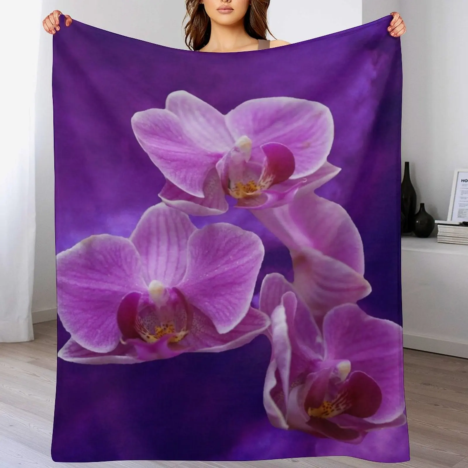 Пурпурные орхидеи плед спальный мешок теплые зимние Утяжеленные набивные одеяла