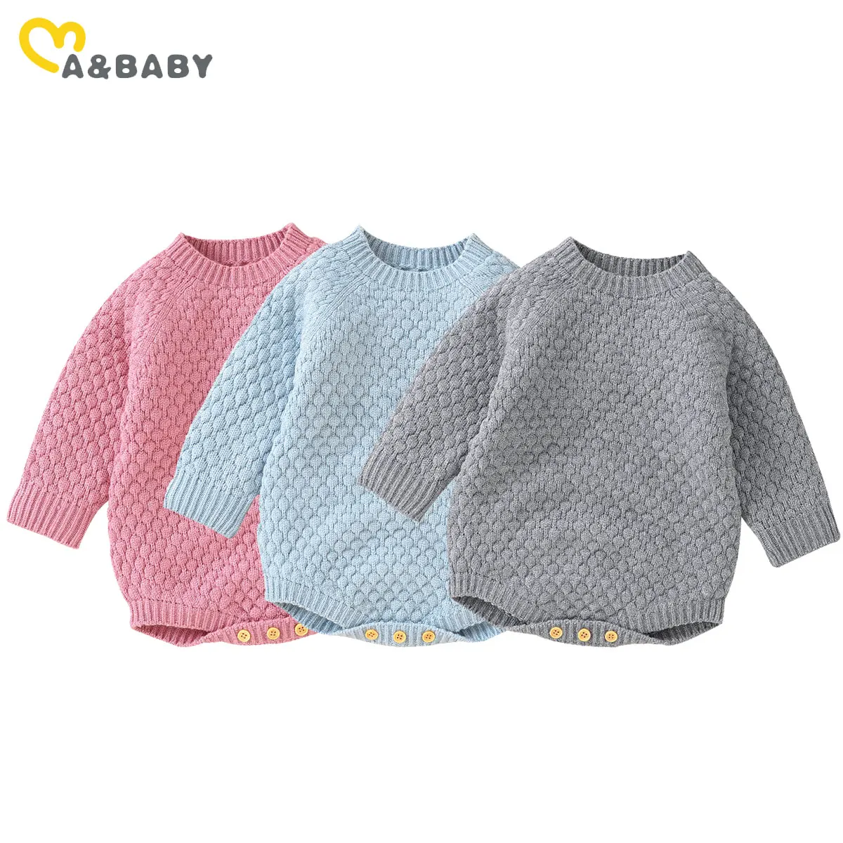 Женский теплый комбинезон Ma &amp Baby однотонный трикотажный с длинным рукавом для