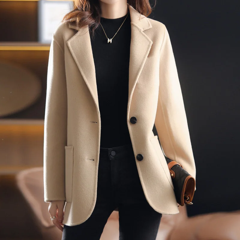 

2023 Autumn/winter fashion new woolen coat,Hot sell List Thickened Woolen Women's Coat Small Suit Korean Version Leisure coat