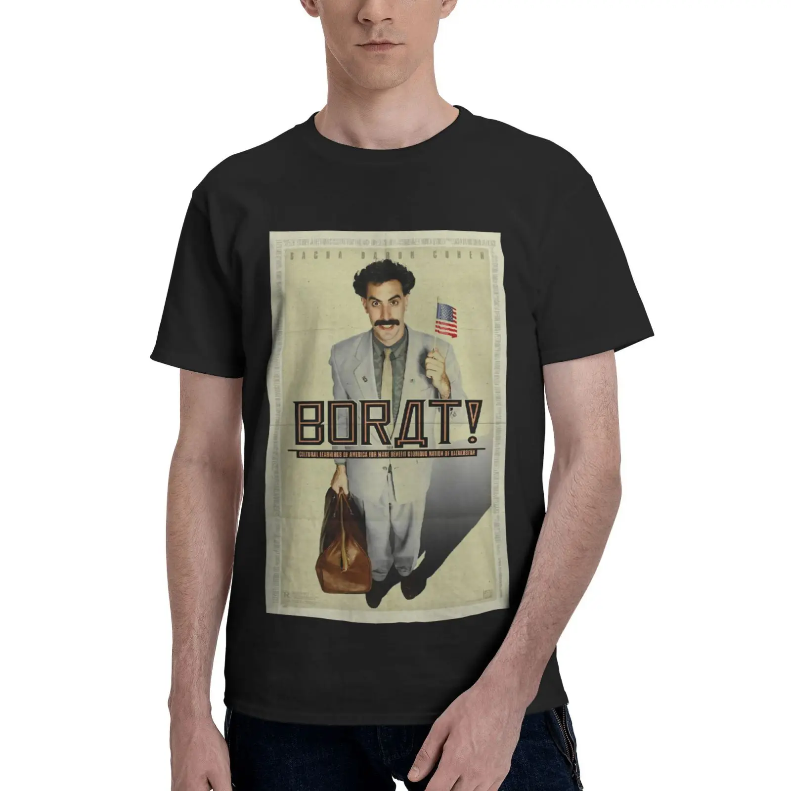 

Borat V1 Poster Dtg Men T-Shirt T-Shirts With Short Sleeves Shirts For Men Vintage T-Shirts For Women Oversized T-Shirt Grunge