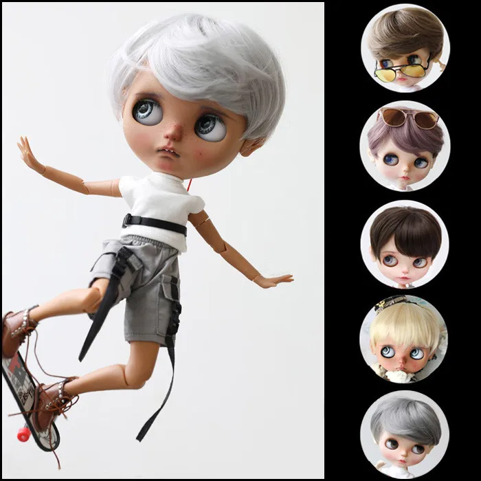 

Женский парик для кукол Blythes, парик из шелка серебристо-серого цвета, подходит для моделей 1/6, 9-10 размеров