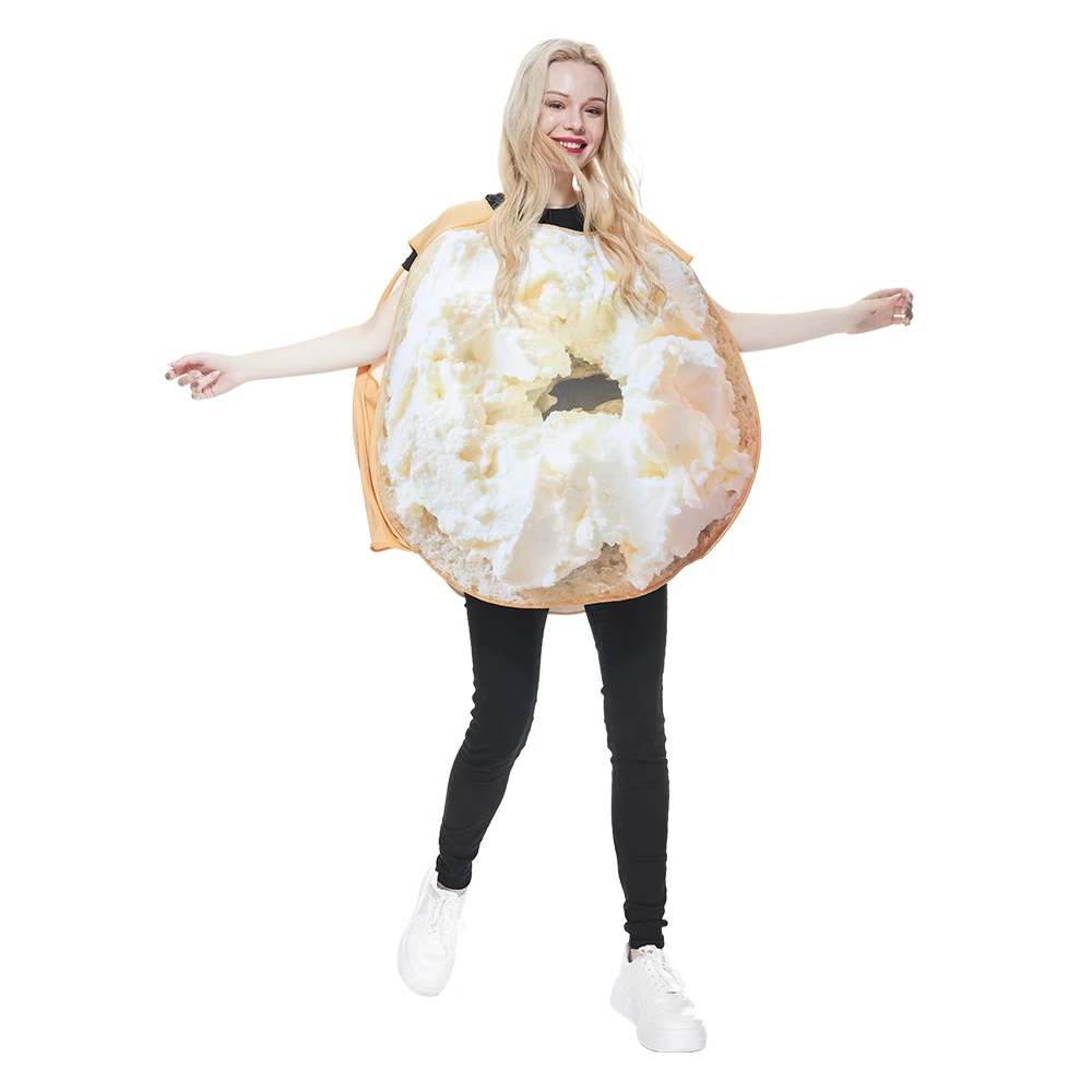 Забавный костюм для пар кремовый и кофейный на Хэллоуин взрослых унисекс еда