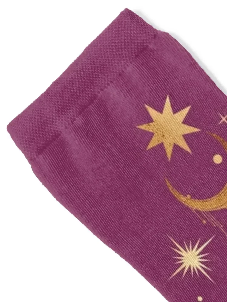 Телец Астрологический знак Женщина верхом на быке в звезд - Золотисто-серые носки