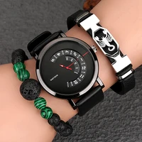 watch for men casual fashion twelve constellations scorpio bracelet gift set for boyfriend turntable dial quartz wristwatch