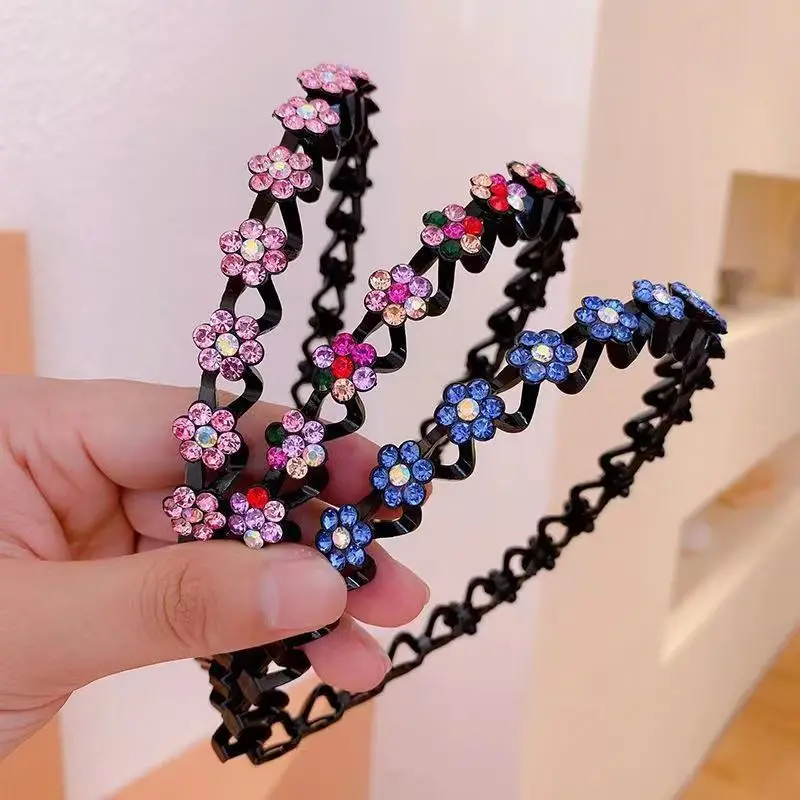 wa opaska z kryształkami śliwki dla kobiet w stylu koreańskim elegancka modna dziewczęca do mycia twarzy