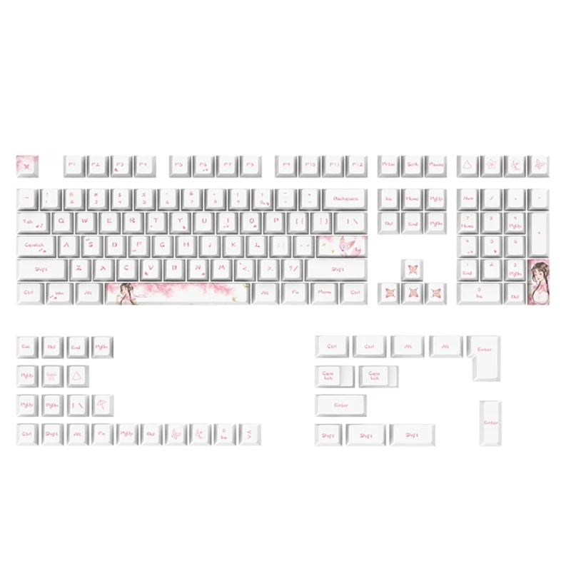 

Колпачки для механической клавиатуры PBT Cherry Switch, 130 клавиш, 61/64/68/87/96/104/108