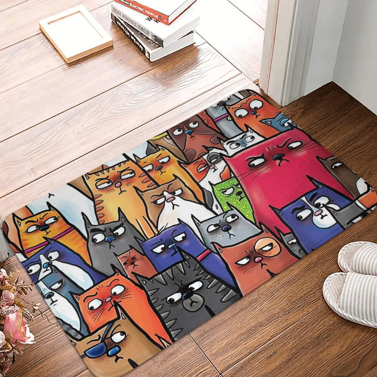 

Suspicious Kitties Doormat Rug carpet Mat Footpad Bath mat Non-slip toilet Balcony Parlor durable Washable