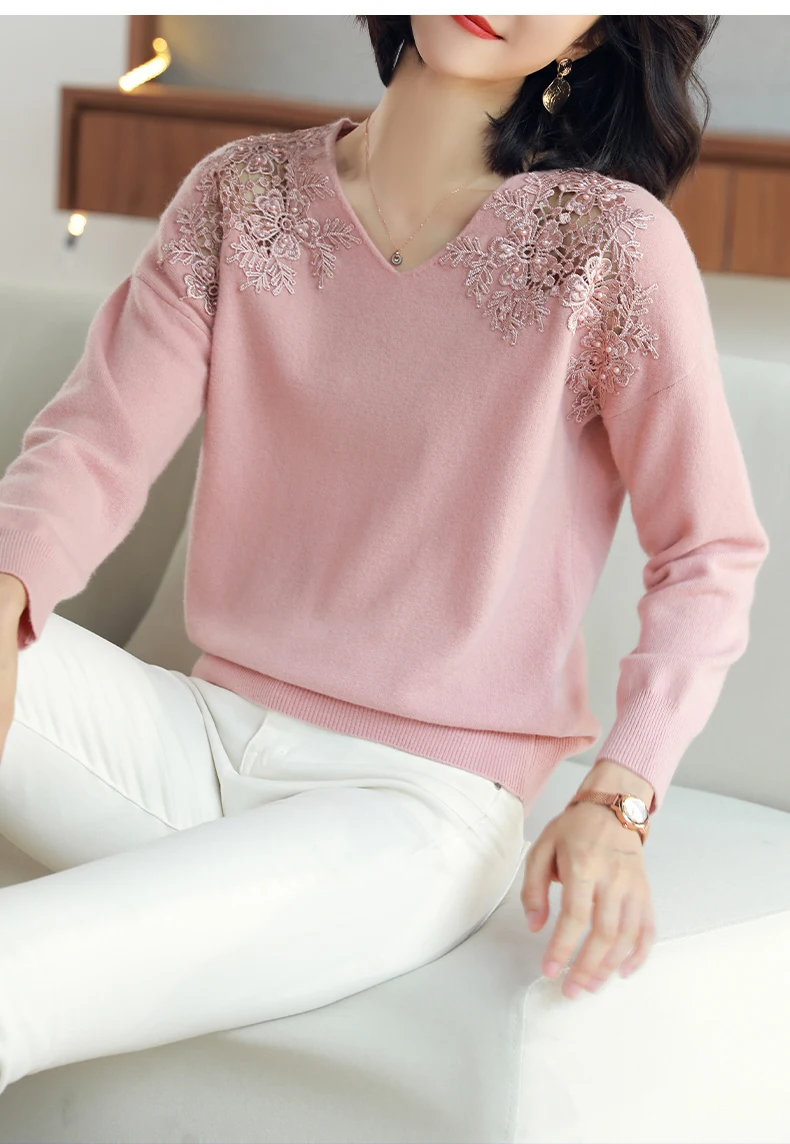 

Women Sweaters Winter Vintage Knitted Sweaters Female Korean Long Sleeve White