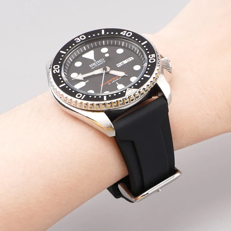 22MM 24MM Watch Strap for Panerai Casio Seiko Soft Silicone Watchband for Fossil Watch High Quality Wrist Belt