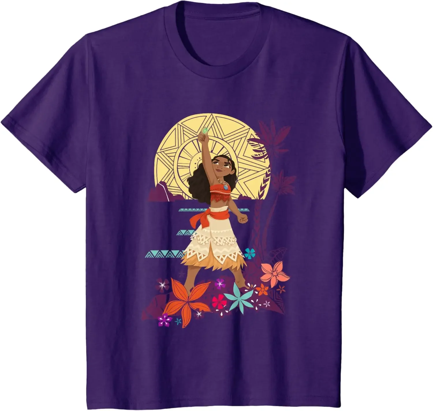 Фото Горячая модная повседневная футболка Disney Princess Moana Heart of Te Fiti, S-6XL, четыре сезона №3
