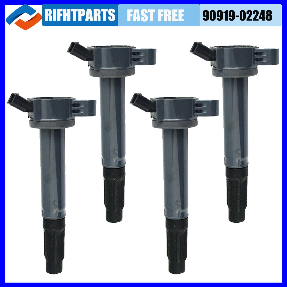 

RIGHTPARTS 4x 90919-02248 9091902248 катушки зажигания для Toyota Tacoma 4.0L 05-12 для Toyota Camry IGNIT катушка UF495 90919 02248