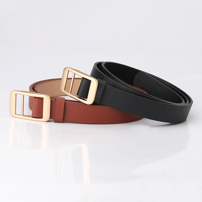 

Designer Wide Leather Waist Strap Belt Women Black High Quality Gold Square Pin Metal Buckle Belts Female Belts for Jeans