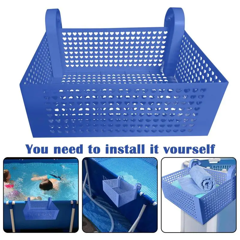 Hanging Pool Storage Basket Portable Removable Organizer Ball Pool Accessories Swim Plastic Basket Beach Beach Storage Holder